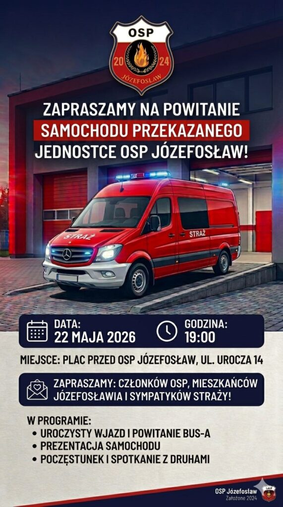 Powitanie nowego samochodu OSP Józefosław